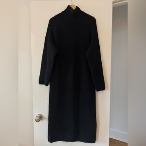 COS black chunky knit dress, 100% wool, size S